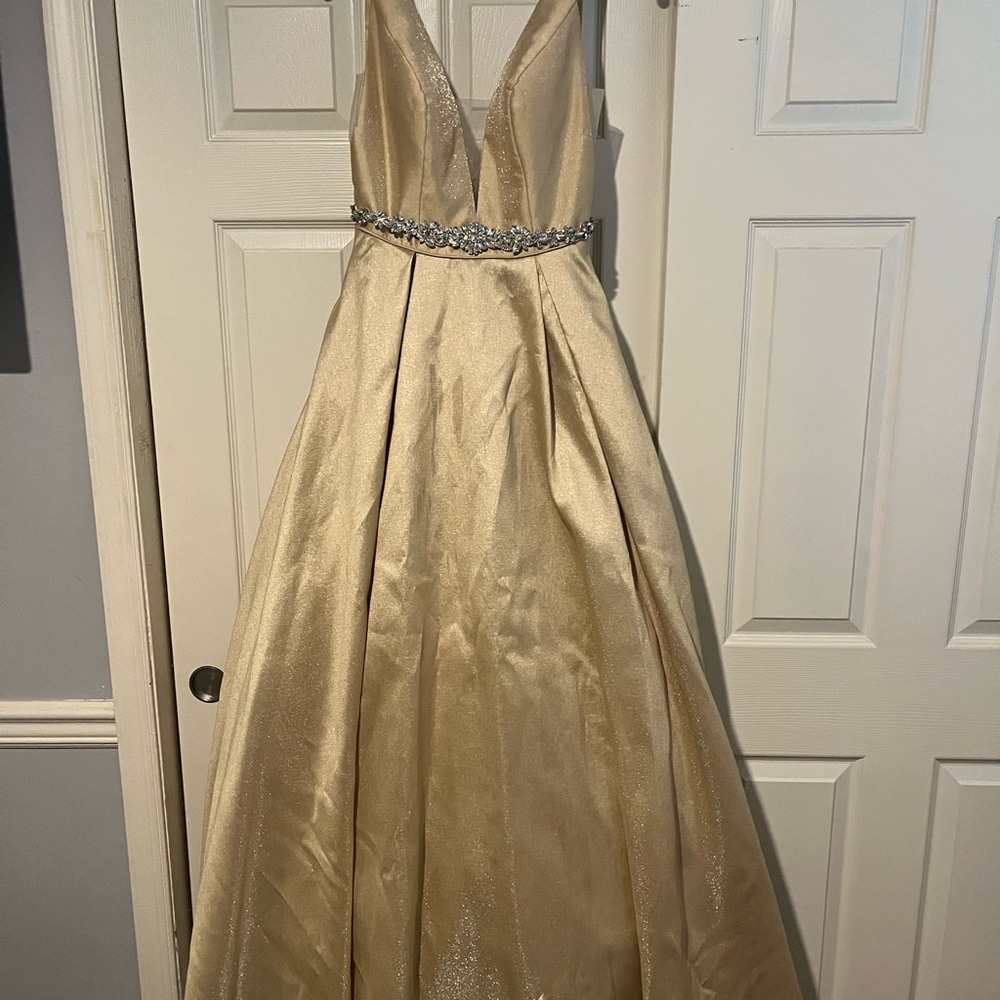 Camille La Vie Gold Prom Dress